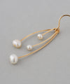 Pearl x Metal Line Earrings [K14GF][Basic]
