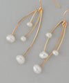 Pearl x Metal Line Earrings [K14GF][Basic]