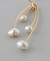 Pearl x Metal Line Earrings [K14GF][Basic]
