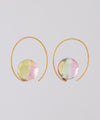 Marble glass hoop earrings [Ownideal]