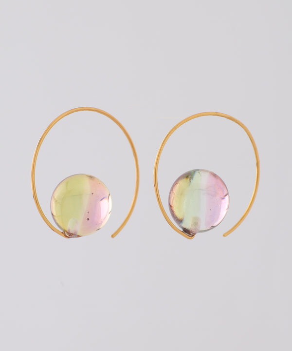 Marble glass hoop earrings [Ownideal]
