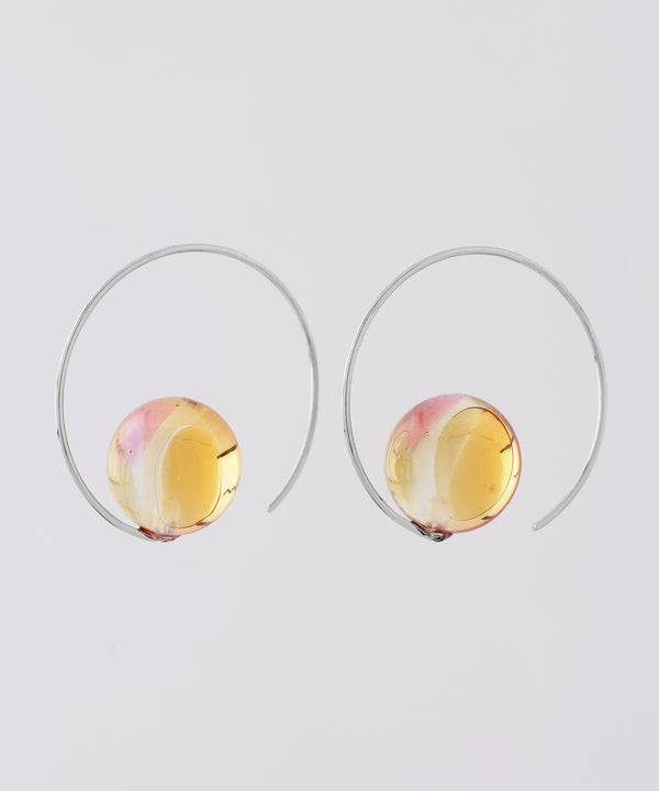 Marble glass hoop earrings [Ownideal]