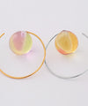 Marble glass hoop earrings [Ownideal]