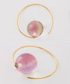 Marble glass hoop earrings [Ownideal]