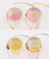 Marble glass hoop earrings [Ownideal]