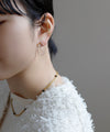 ガラス×ゴールドフレームピアス[Ownideal]