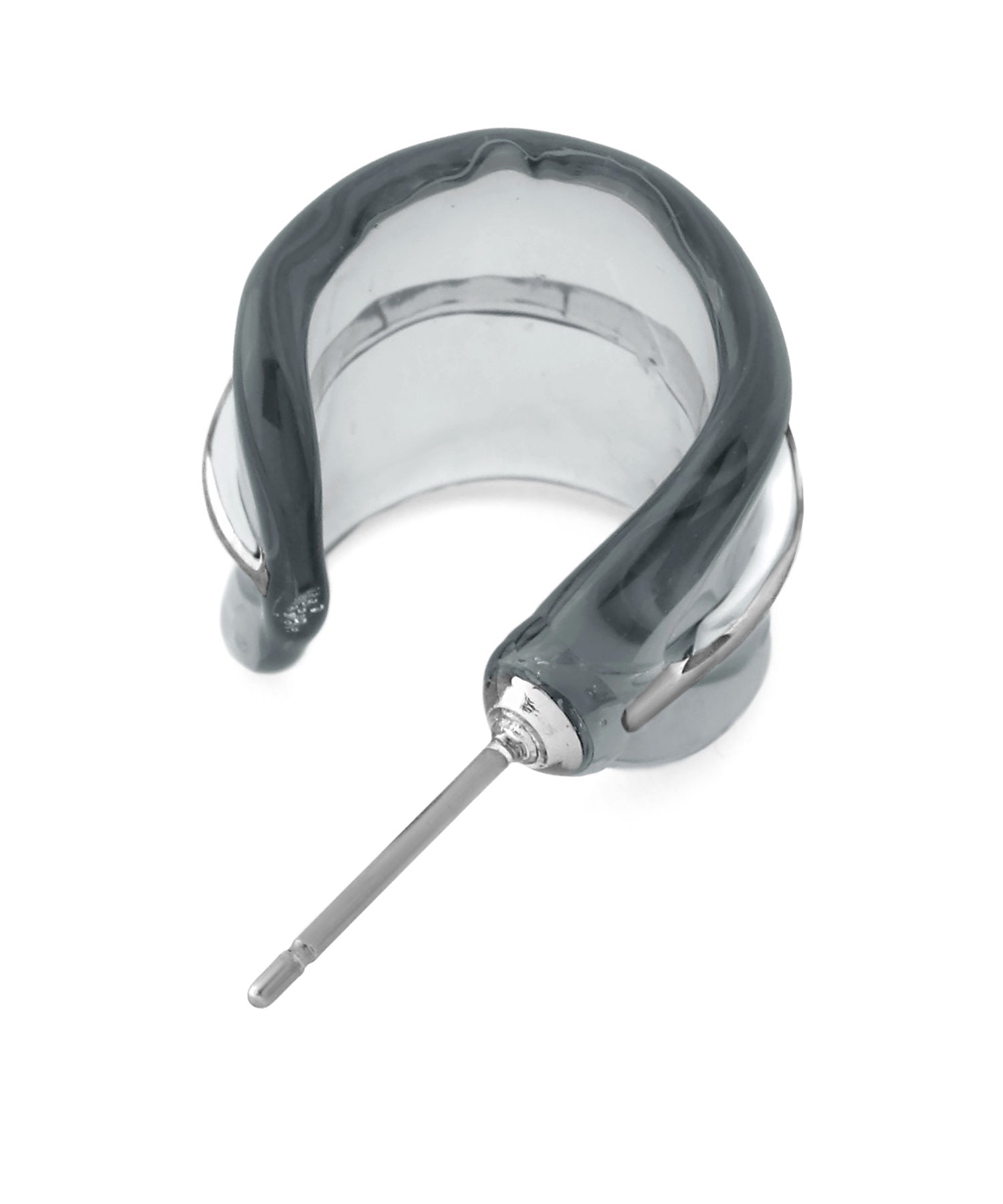 mimi33】プラチナラインガラスフープピアス[Ownideal]｜アネモネ