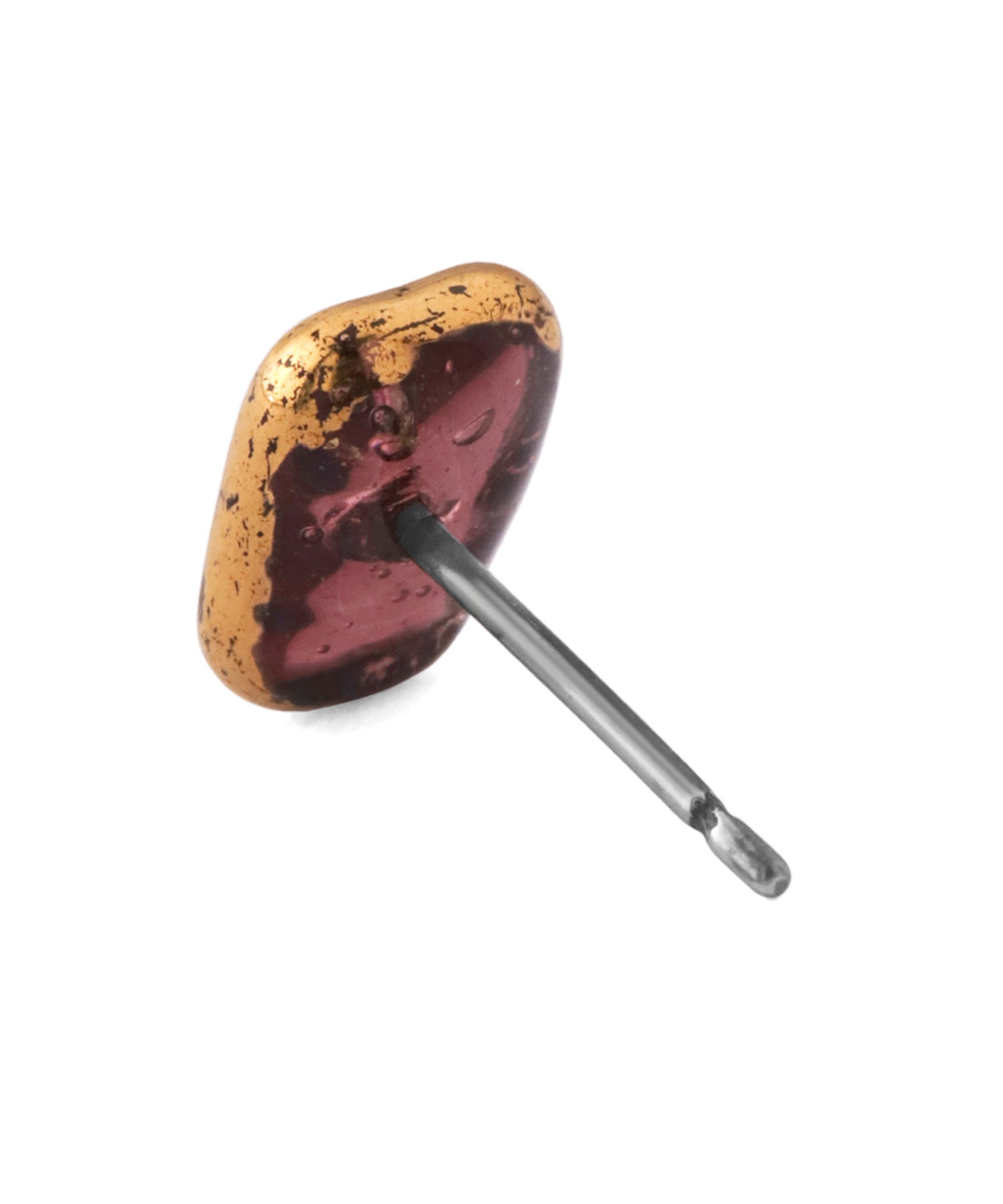 mimi33】ガラススクエアピアス[Sheerchic]｜アネモネ・シエナロゼ