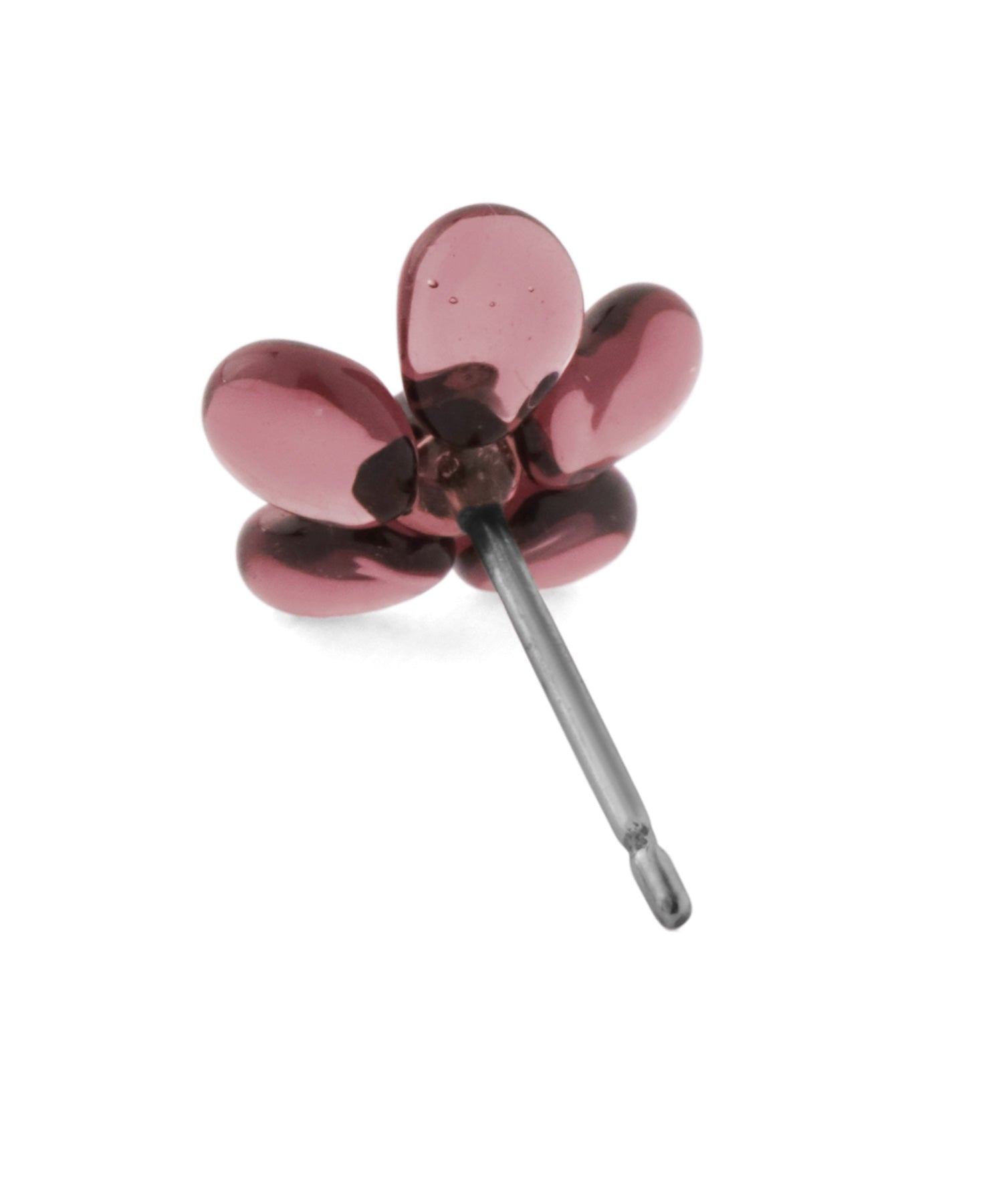 mimi33】ガラスフラワーピアス[Sheerchic]｜アネモネ・シエナロゼ