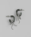 ビジュー×チェーンガラスフープピアス[Ownideal]