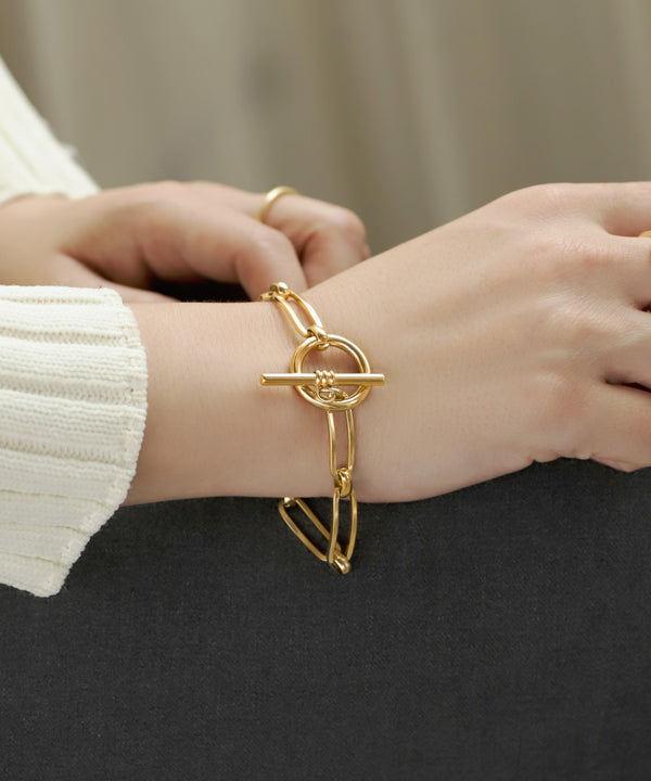 【ステンレス】オーバルチェーンマンテルブレスレット