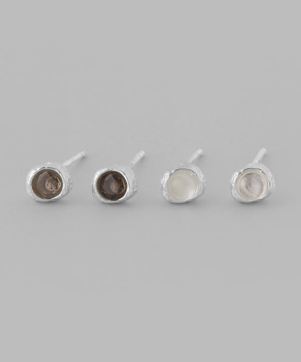 メタルフレーム天然石ピアス[silver925]