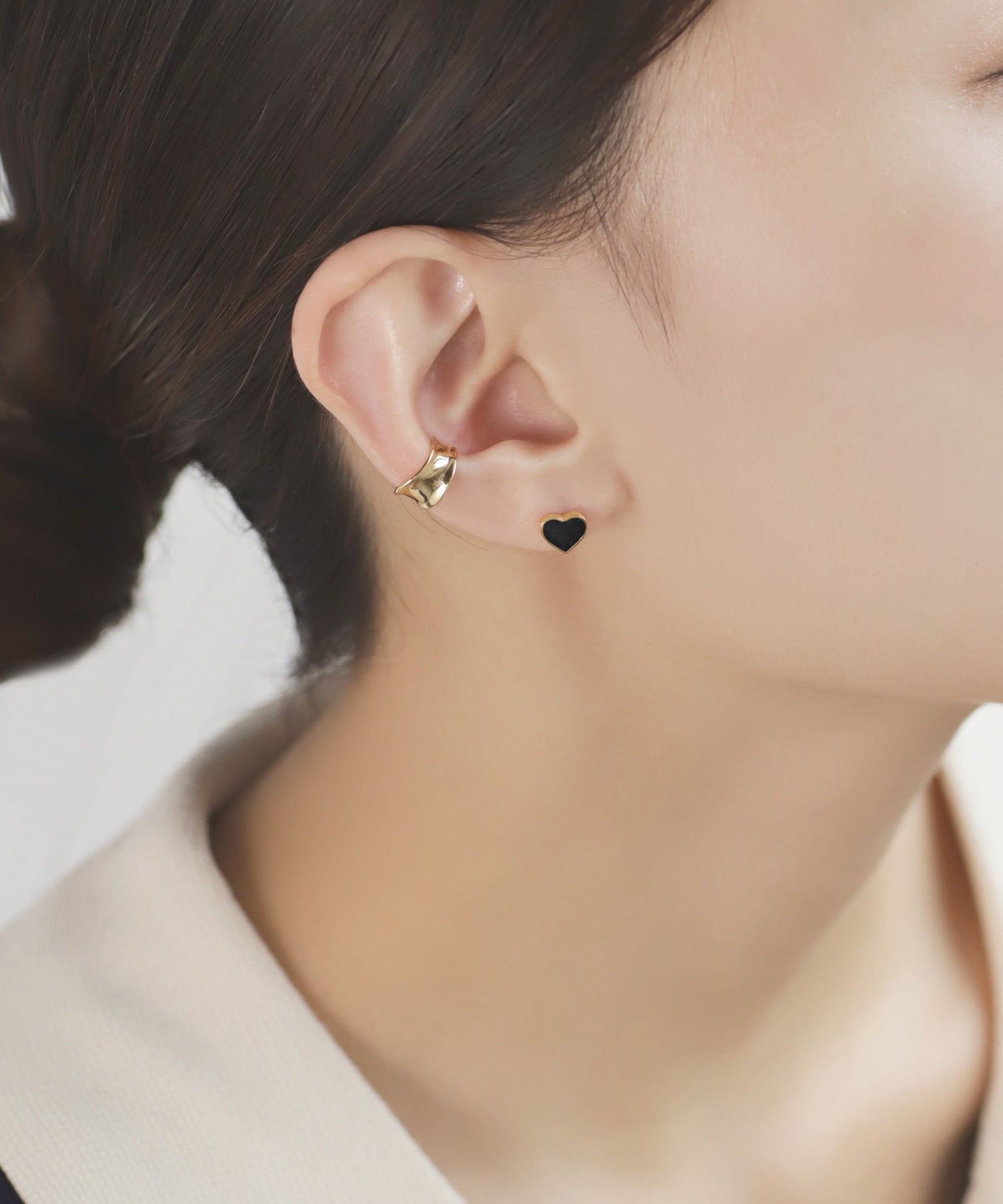 ANEMONE】【ステンレス】メタルフレームハートピアス｜アネモネ