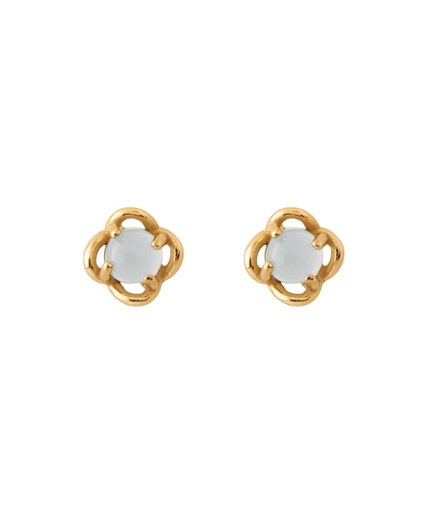【ステンレス】ストーン×メタルフラワーピアス