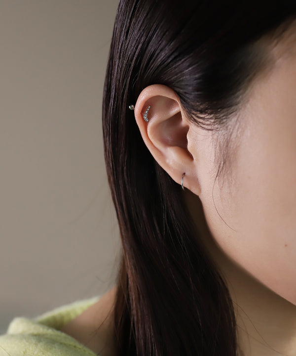 ビジュー×フープナンコツピアス[ステンレス][Sheerchic]