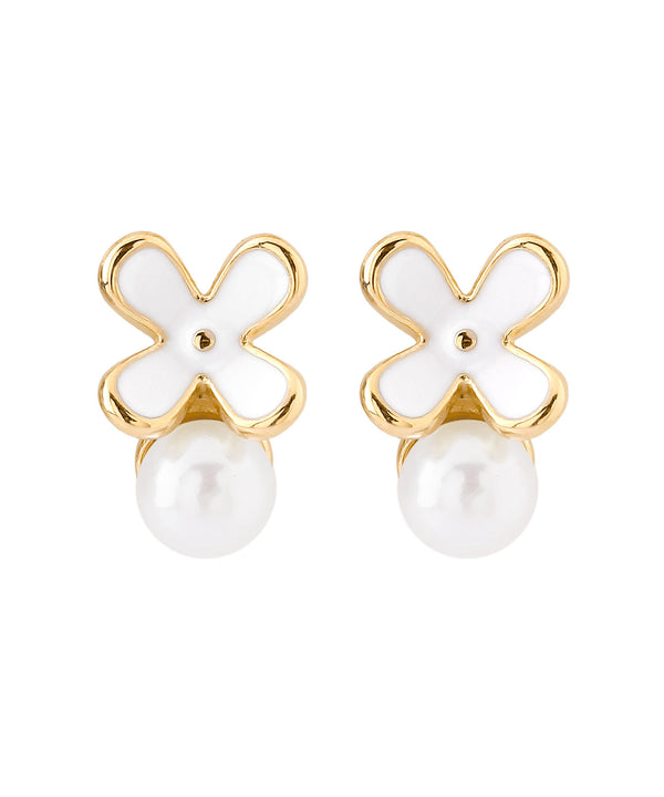 【ステンレス】フラワー×パールピアス