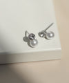 【ステンレス】ビジュー×パールピアス