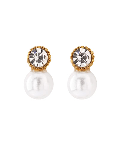 [Stainless Steel] Bijou and Pearl Earrings