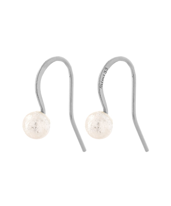 Shiny Pearl Hook Earrings [Stainless Steel] [Basic]