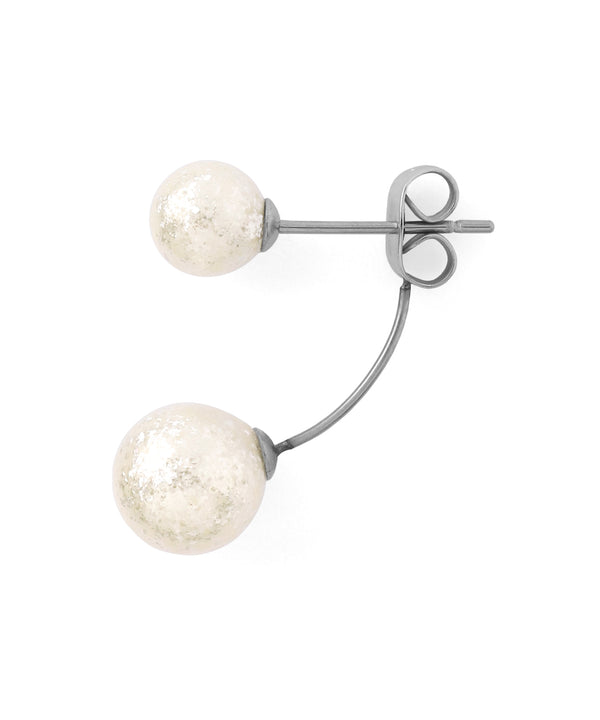 Shiny Pearl Back-Catch Earrings [Stainless Steel] [Sheerchic]