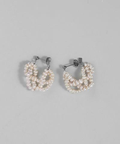 淡水パールバックキャッチピアス[ステンレス][Sheerchic]