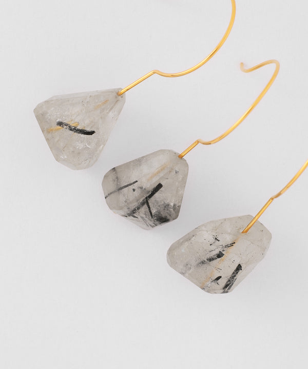Natural stone hook earrings [Sheerchic]