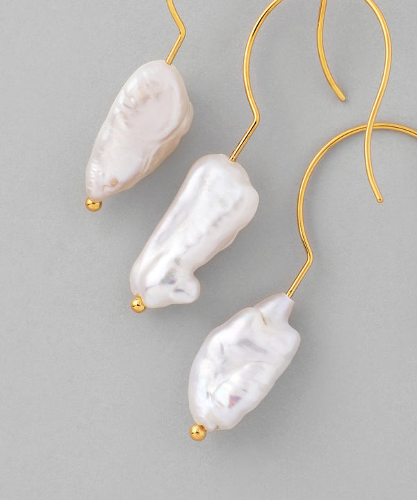 Freshwater pearl hook earrings [Sheerchic]