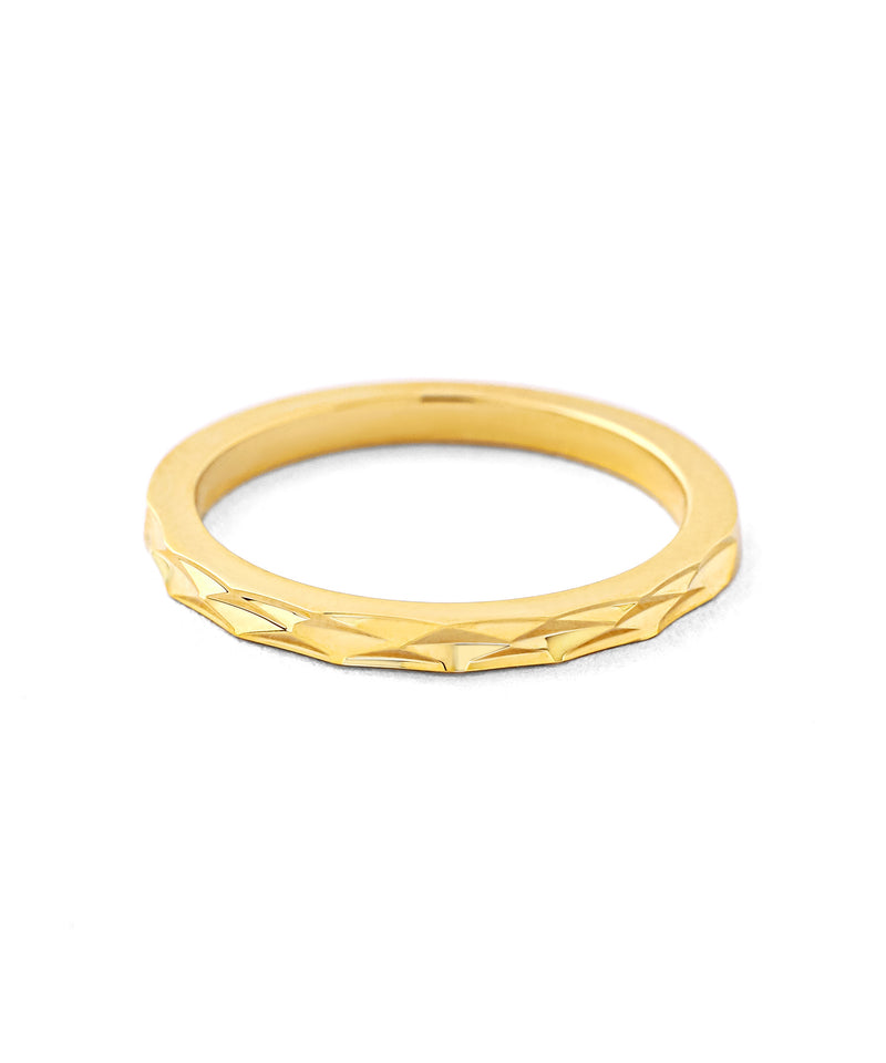 Diamond cut pinky ring