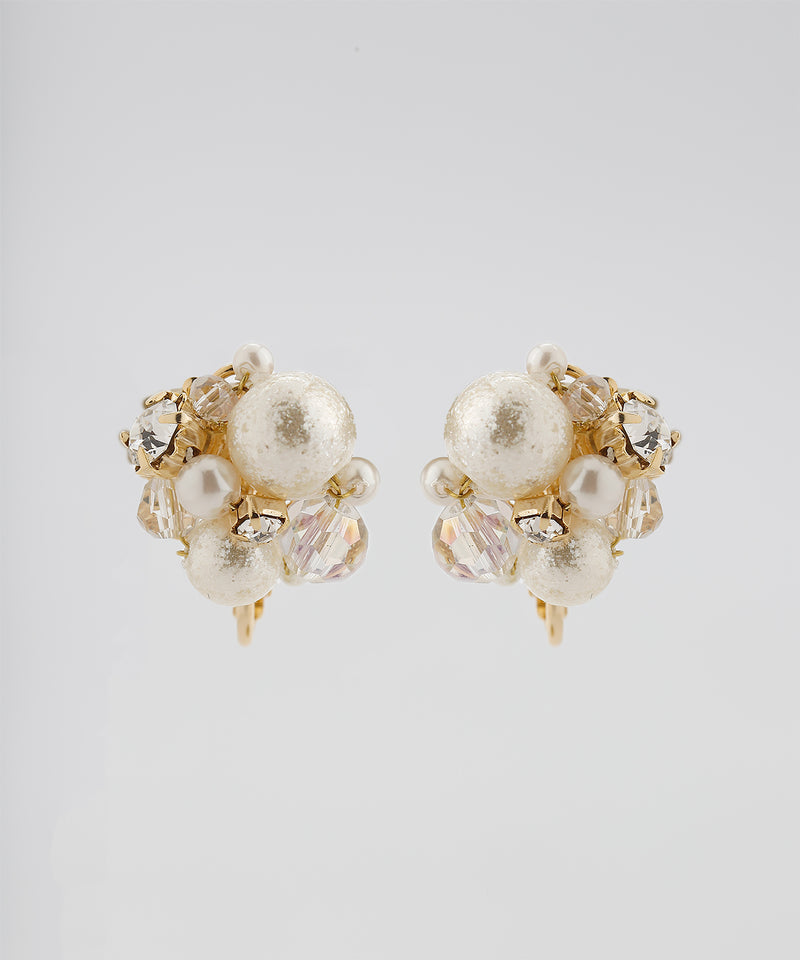 パール×ビジューイヤリング