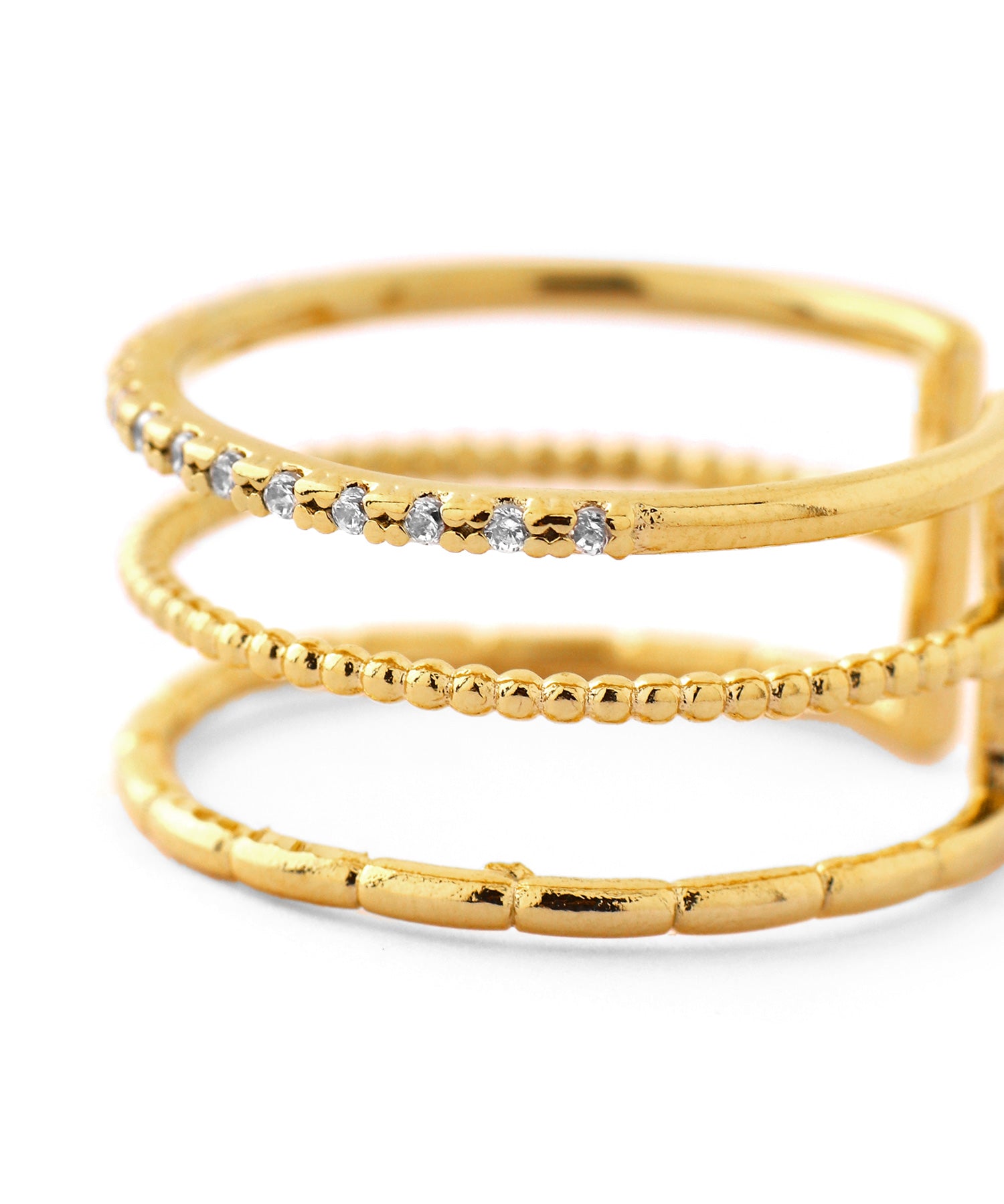 ANEMONE】トリプルラインビジューリング｜アネモネ・シエナロゼ