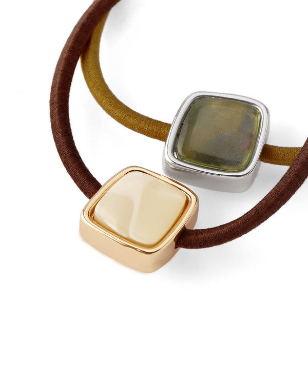 マーブルスクエアモチーフヘアゴム