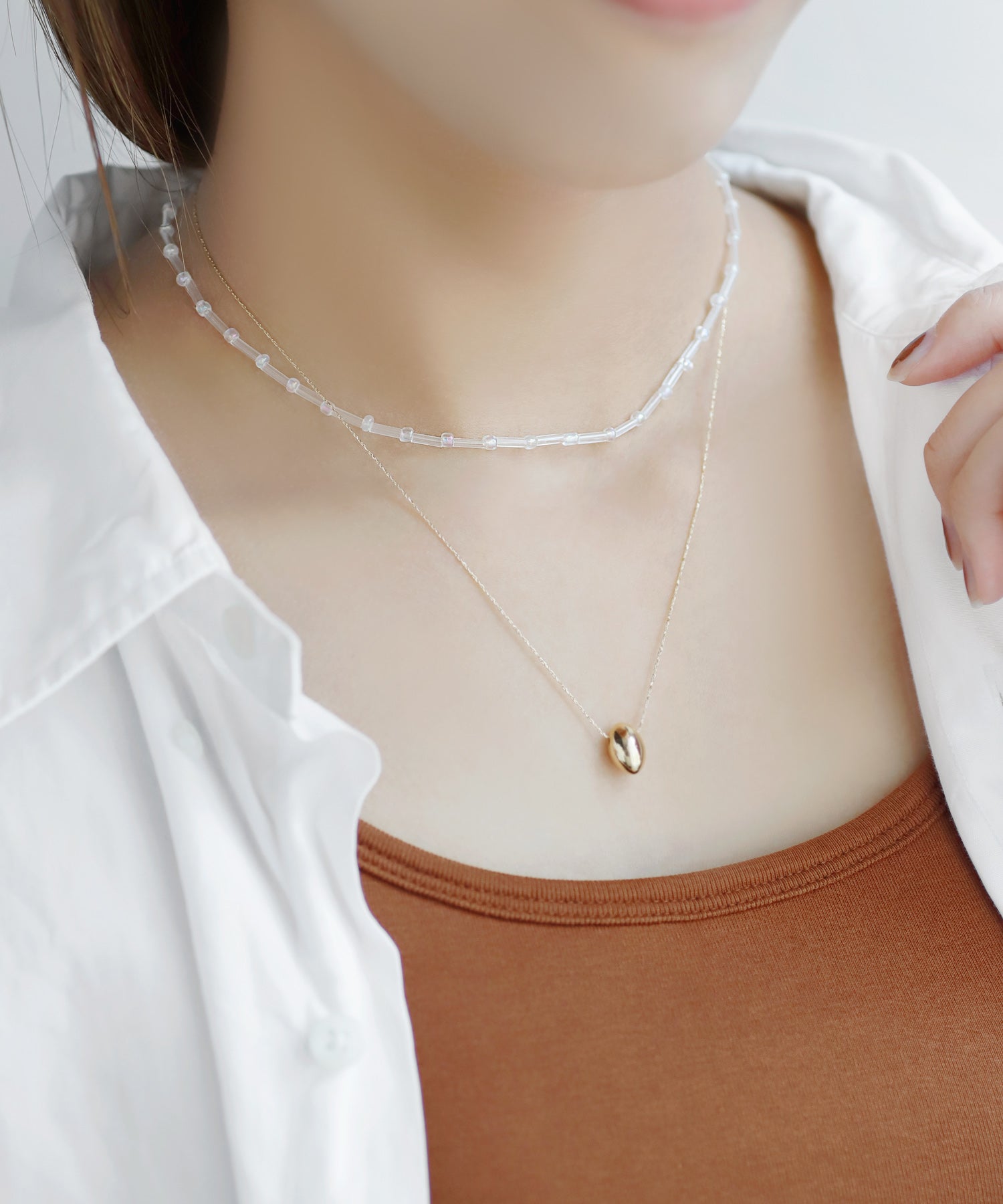 ANEMONE】クリアガラスビーズネックレス[A]｜SANPO ONLINE(サンポー