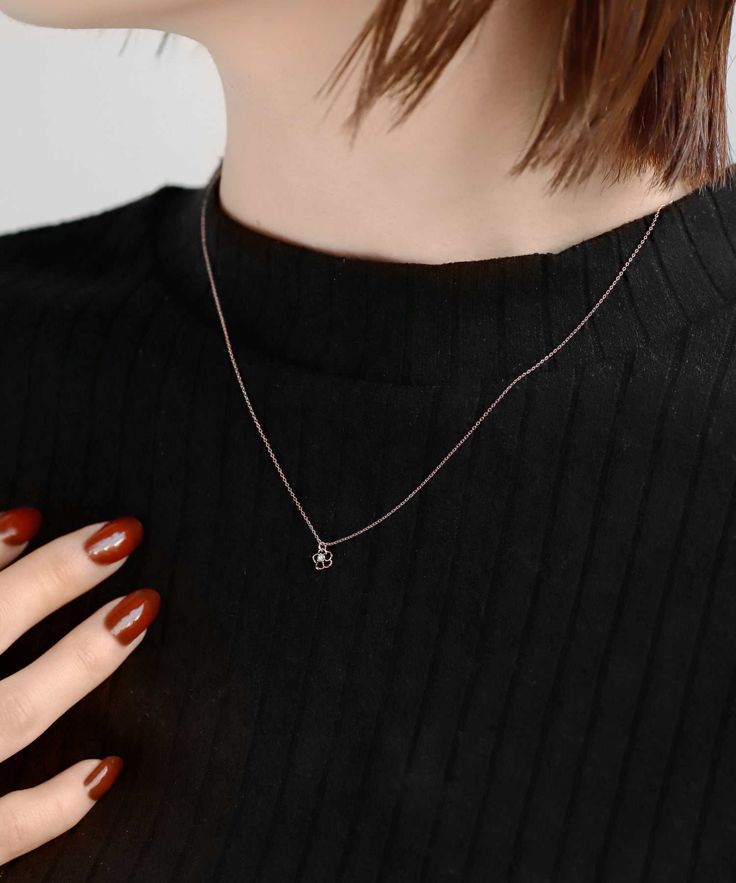 ANEMONE】ビジューフラワーネックレス｜アネモネ・シエナロゼ