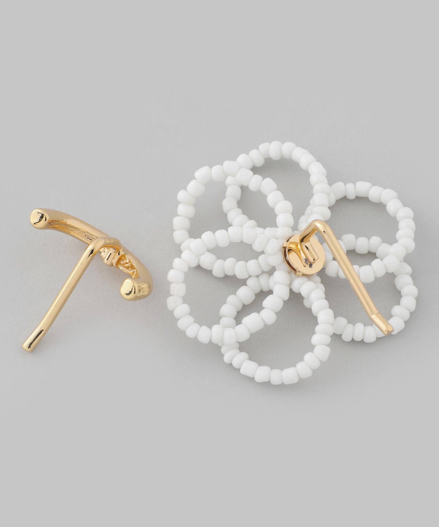 ANEMONE] Beaded Flower x Metal Ponytail Hook [Set of 2