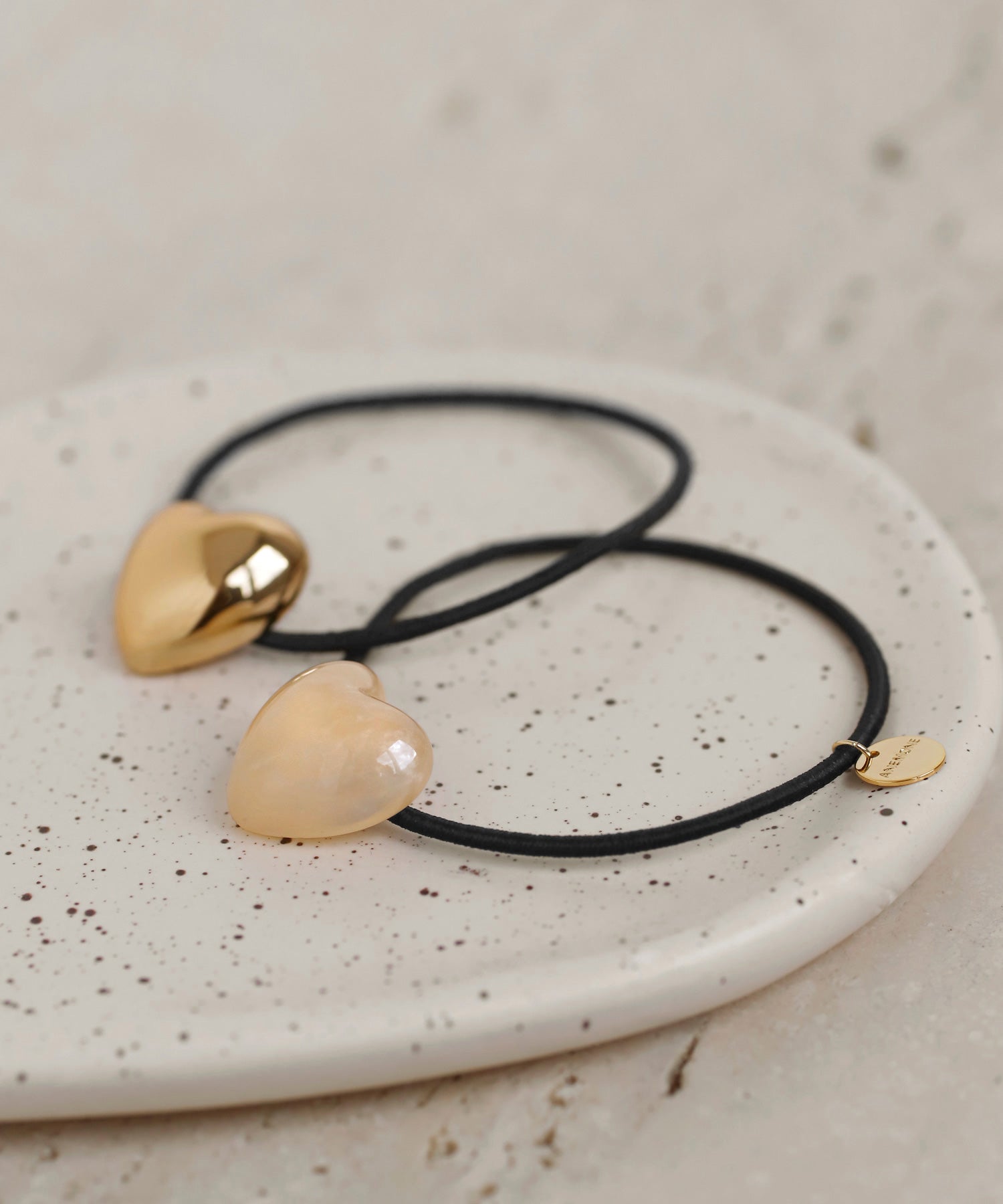 ANEMONE】ハートモチーフヘアゴム[2本セット]｜アネモネ・シエナロゼ