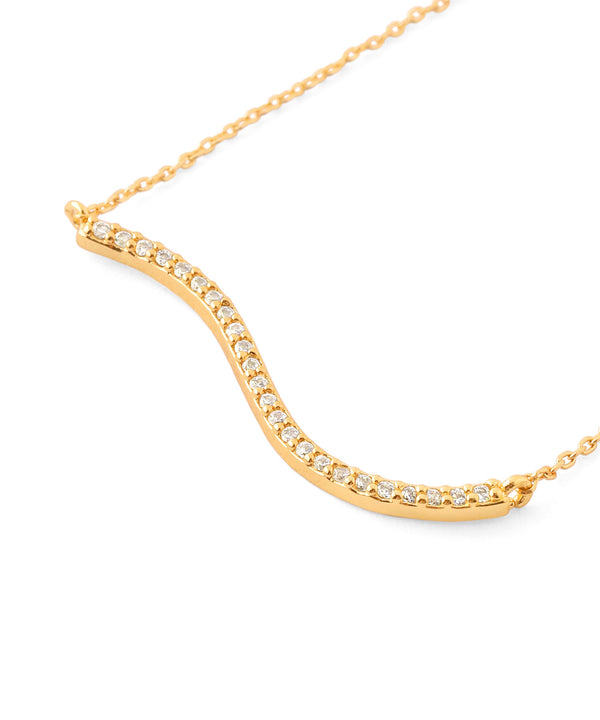 ウェーブビジューラインネックレス