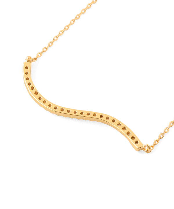 ウェーブビジューラインネックレス