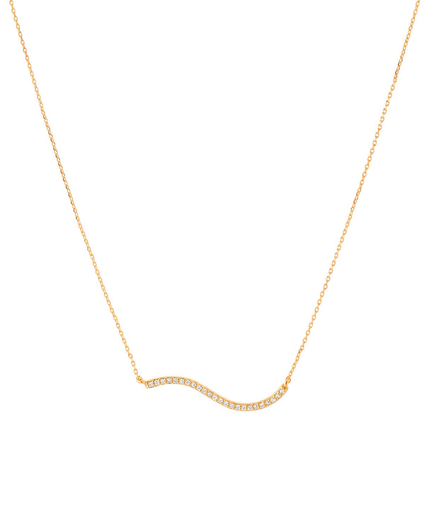 ウェーブビジューラインネックレス