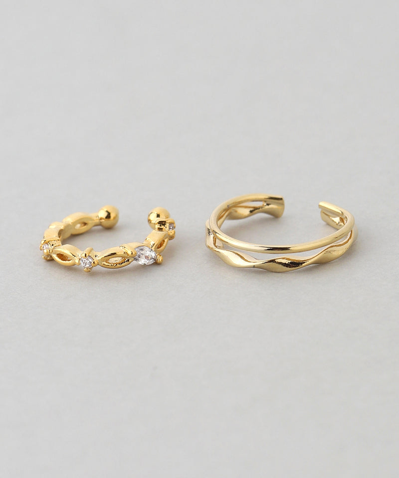 Beaded Twist Ear Cuffs (Set of 2)