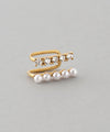 Pearl and bijou double ear cuff