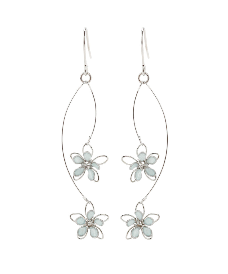 Dangling petite flower earrings