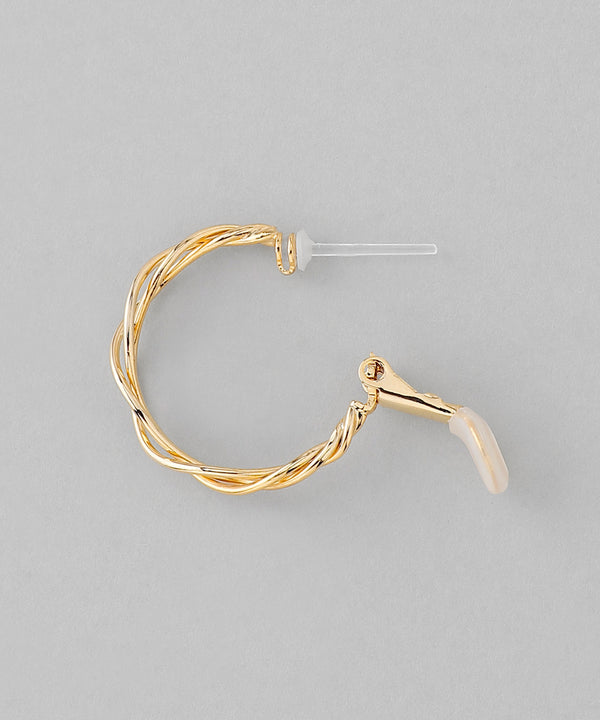 ツイストメタルフープピアス