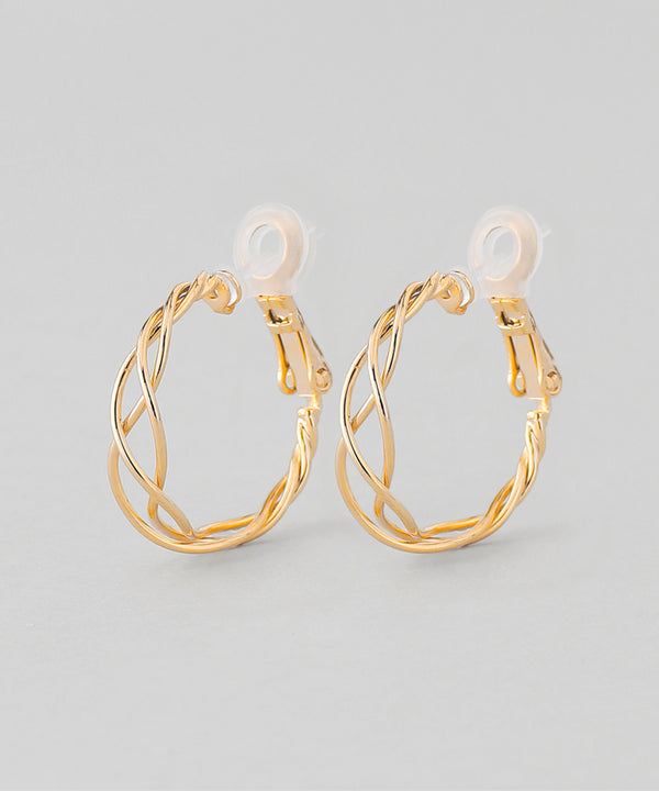 ツイストメタルフープピアス