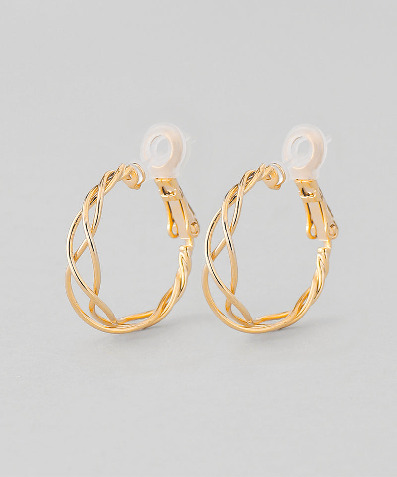 ツイストメタルフープピアス