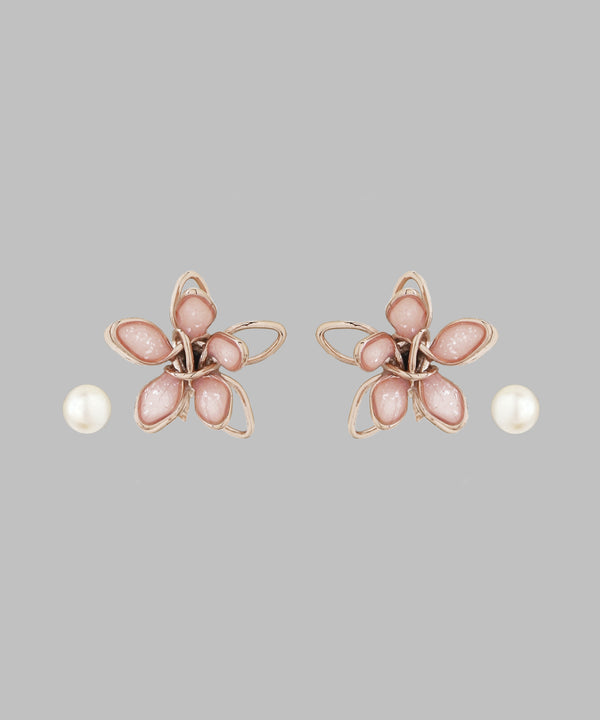 プチフラワー×プチパールピアス[2ペアセット]