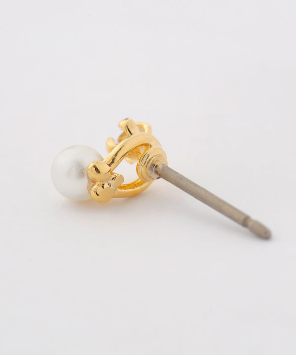 パール×ビジューラインピアス[A]