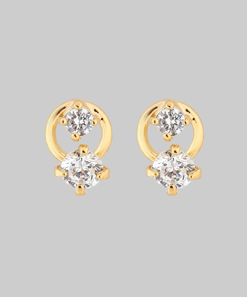 ビジューサークルラインピアス