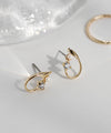 パール×ビジューラインピアス[D]