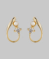パール×ビジューラインピアス[D]