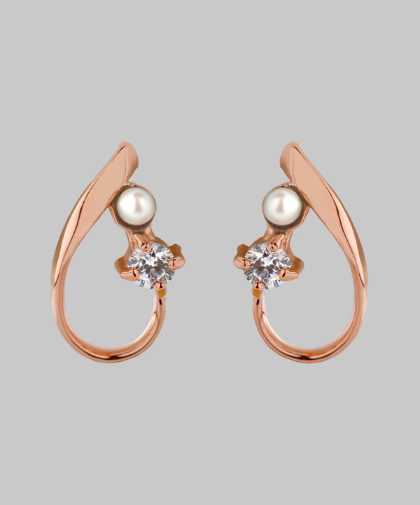 パール×ビジューラインピアス[D]